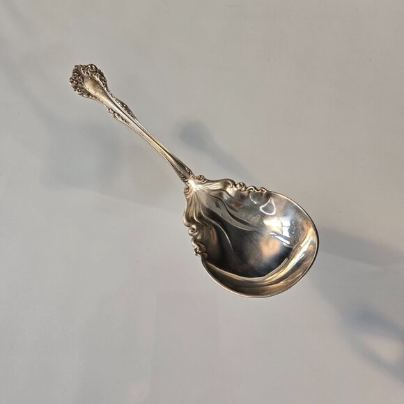 1900s Antique Alvin Sterling Silver Florentine Spoon Casserole Berry Serving 80g - Picture 4 of 12